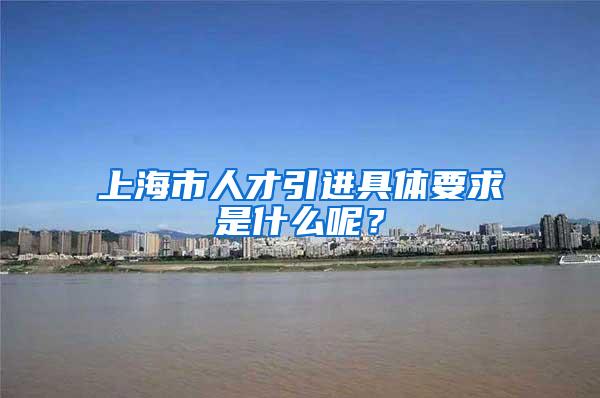 上海市人才引进具体要求是什么呢？