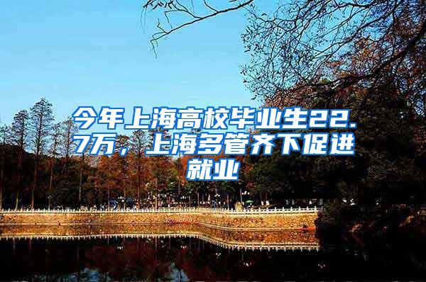 今年上海高校毕业生22.7万，上海多管齐下促进就业