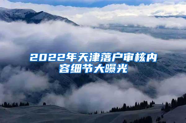 2022年天津落户审核内容细节大曝光