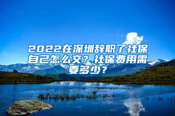 2022在深圳辞职了社保自己怎么交？社保费用需要多少？