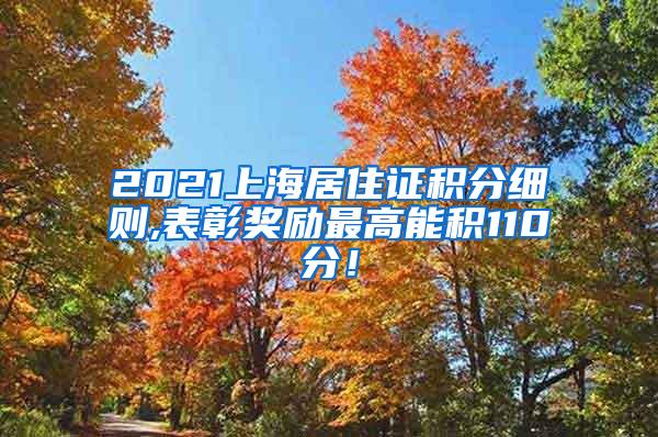 2021上海居住证积分细则,表彰奖励最高能积110分！