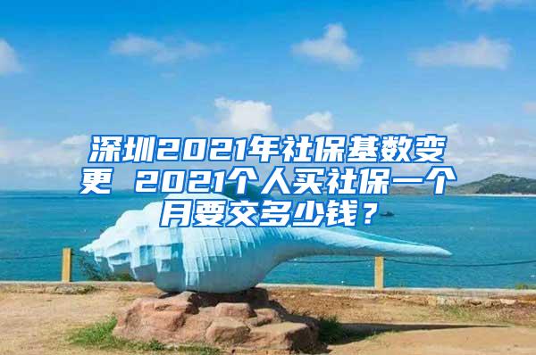 深圳2021年社保基数变更 2021个人买社保一个月要交多少钱？