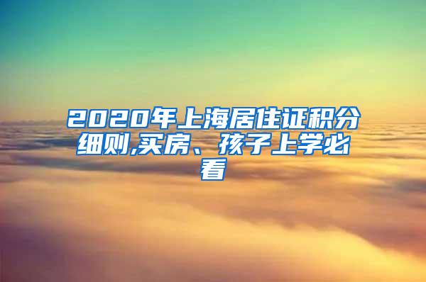 2020年上海居住证积分细则,买房、孩子上学必看