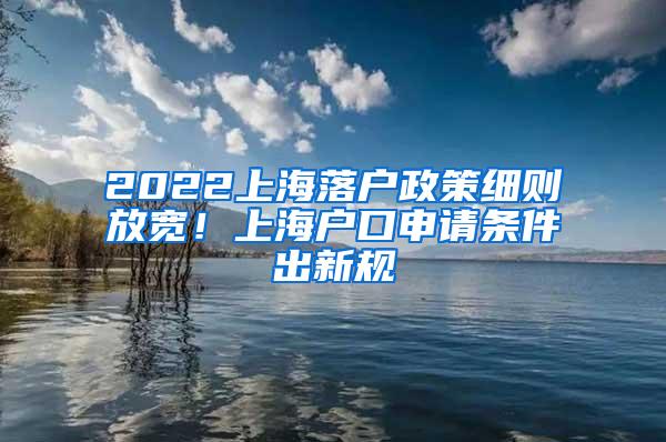 2022上海落户政策细则放宽！上海户口申请条件出新规