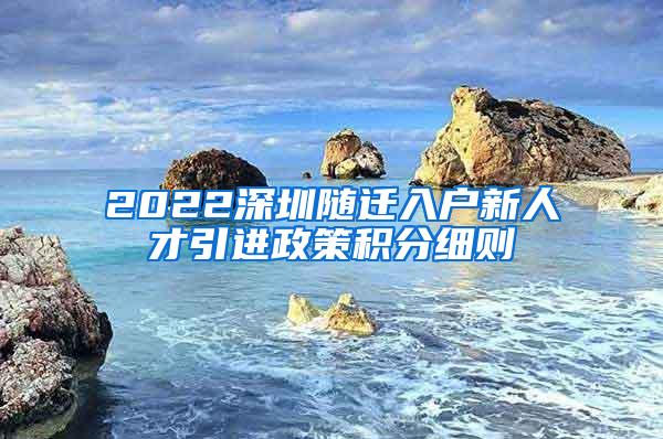 2022深圳随迁入户新人才引进政策积分细则