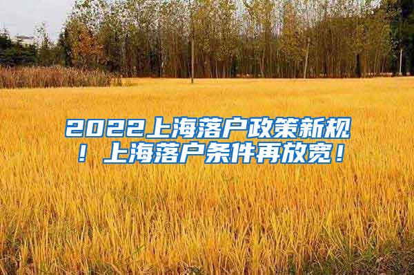 2022上海落户政策新规！上海落户条件再放宽！