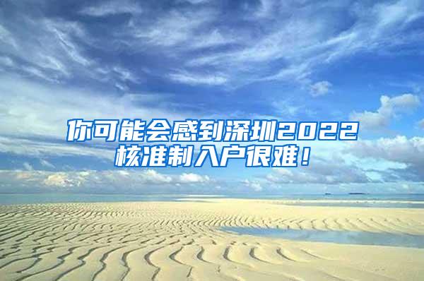 你可能会感到深圳2022核准制入户很难！