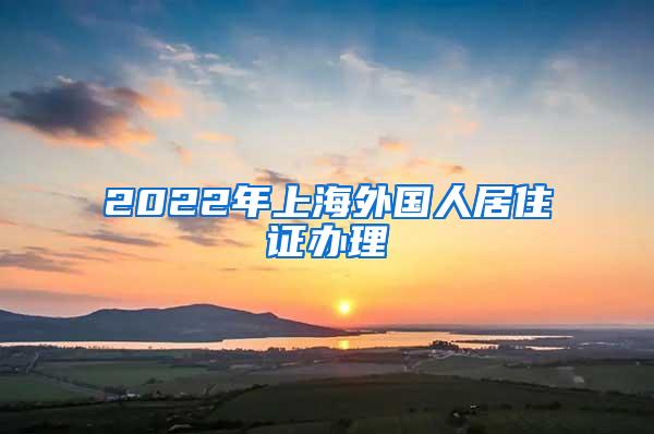 2022年上海外国人居住证办理