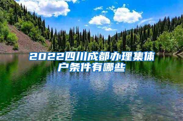 2022四川成都办理集体户条件有哪些