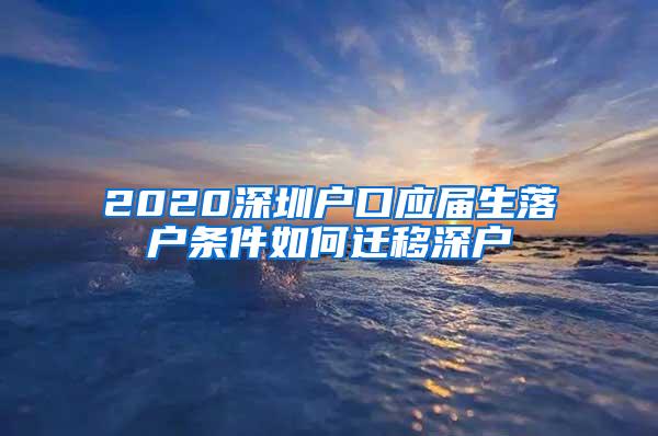 2020深圳户口应届生落户条件如何迁移深户