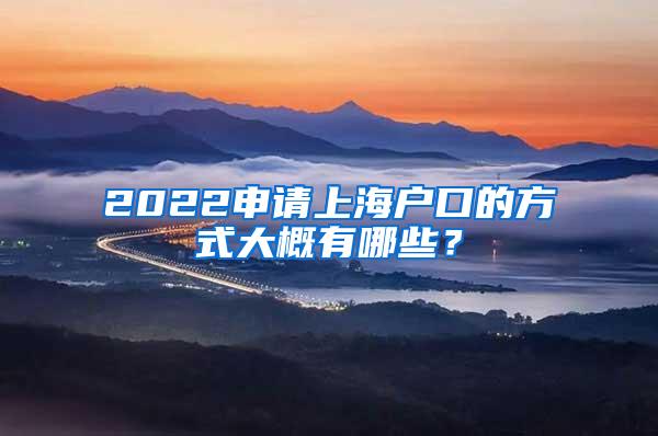 2022申请上海户口的方式大概有哪些？