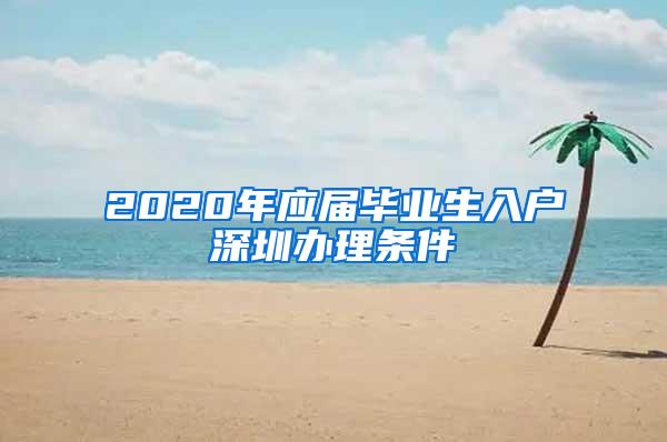 2020年应届毕业生入户深圳办理条件
