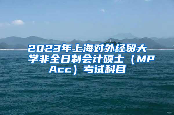 2023年上海对外经贸大学非全日制会计硕士（MPAcc）考试科目