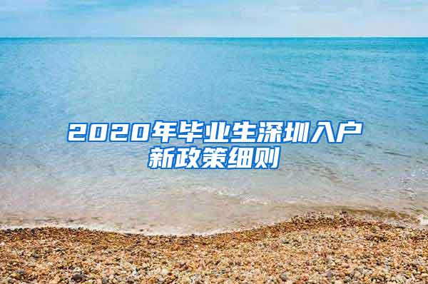 2020年毕业生深圳入户新政策细则
