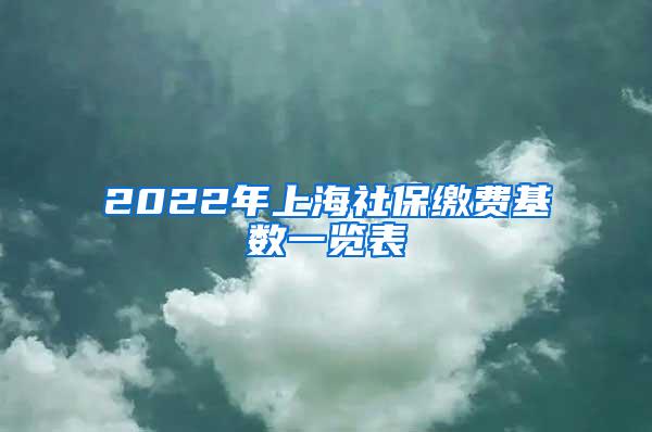 2022年上海社保缴费基数一览表