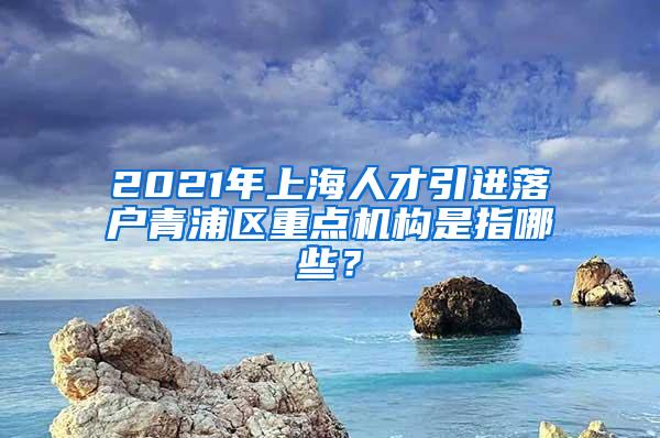 2021年上海人才引进落户青浦区重点机构是指哪些？