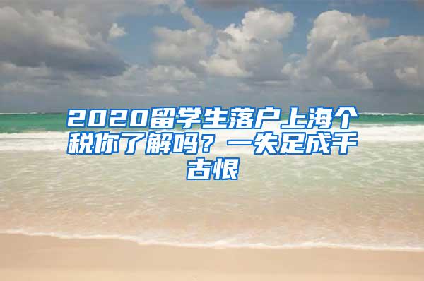 2020留学生落户上海个税你了解吗？一失足成千古恨