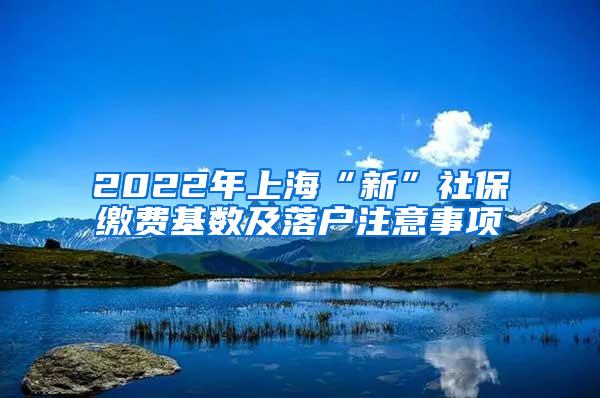 2022年上海“新”社保缴费基数及落户注意事项