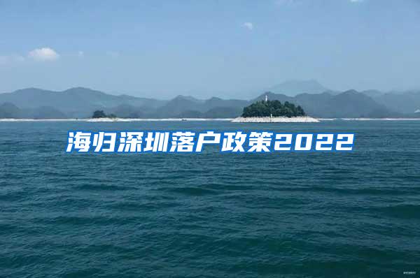 海归深圳落户政策2022