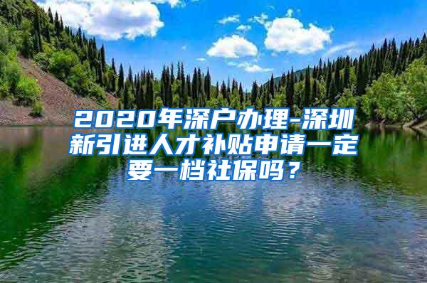 2020年深户办理-深圳新引进人才补贴申请一定要一档社保吗？