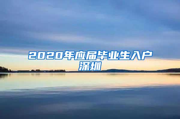 2020年应届毕业生入户深圳