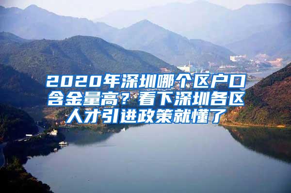 2020年深圳哪个区户口含金量高？看下深圳各区人才引进政策就懂了