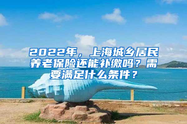 2022年，上海城乡居民养老保险还能补缴吗？需要满足什么条件？
