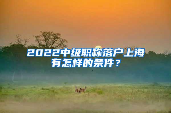 2022中级职称落户上海有怎样的条件？