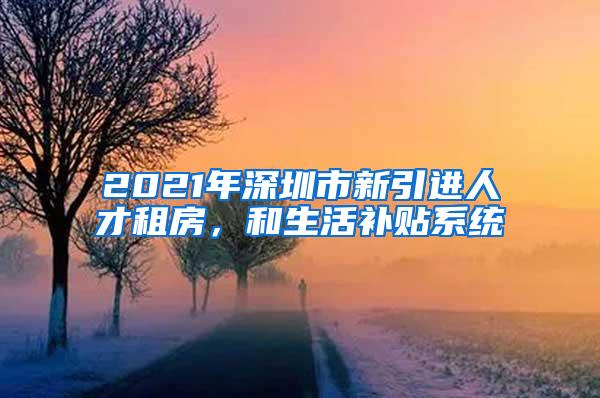2021年深圳市新引进人才租房，和生活补贴系统