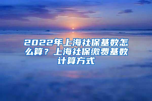 2022年上海社保基数怎么算？上海社保缴费基数计算方式