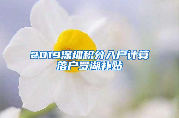 2019深圳积分入户计算落户罗湖补贴