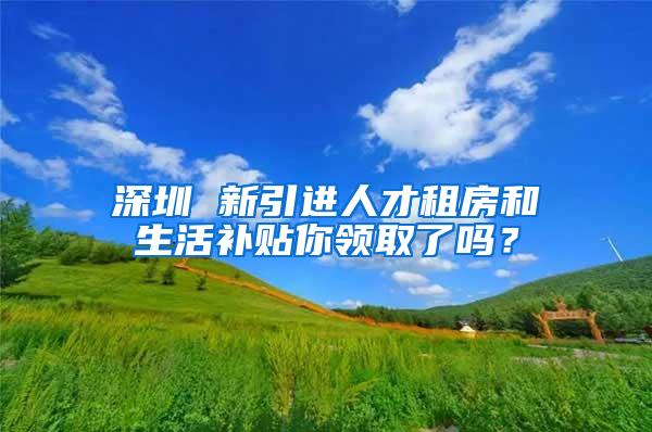 深圳 新引进人才租房和生活补贴你领取了吗？