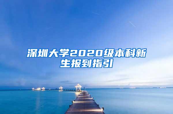 深圳大学2020级本科新生报到指引