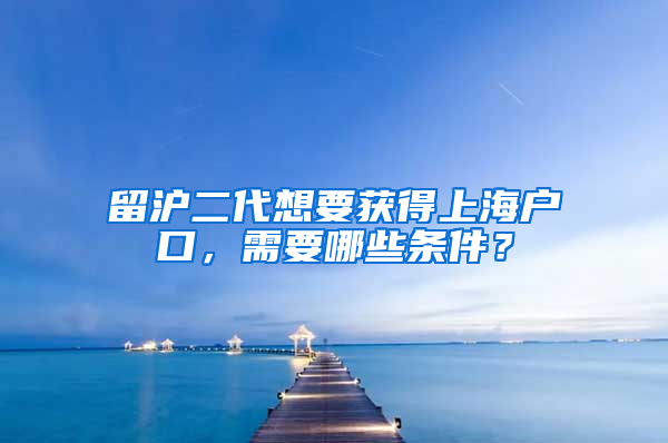 留沪二代想要获得上海户口，需要哪些条件？