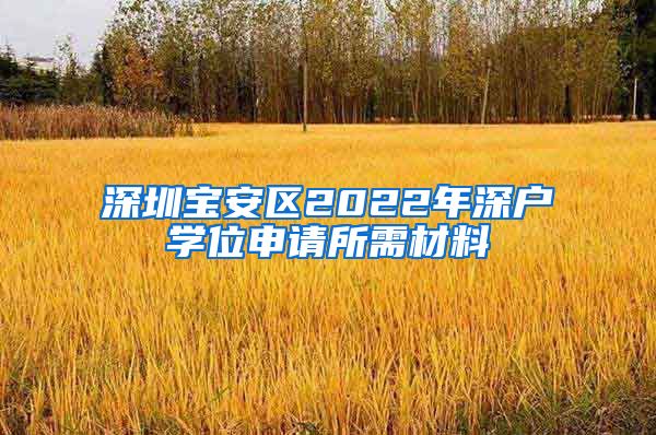 深圳宝安区2022年深户学位申请所需材料