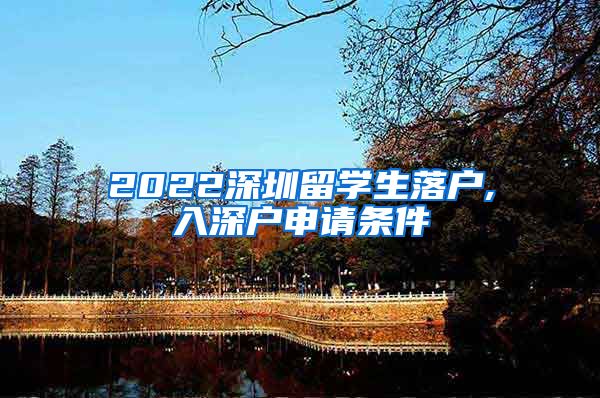 2022深圳留学生落户,入深户申请条件