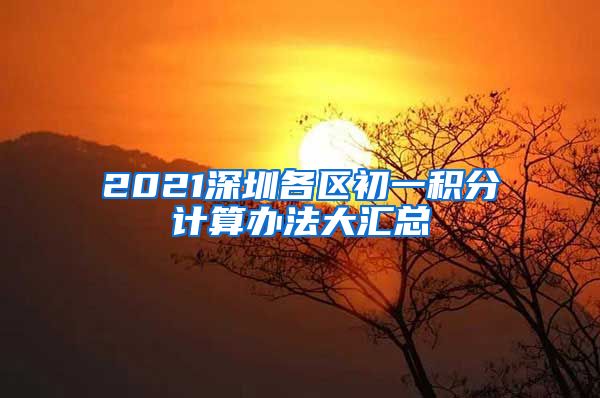 2021深圳各区初一积分计算办法大汇总