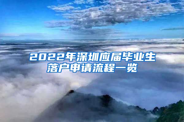 2022年深圳应届毕业生落户申请流程一览