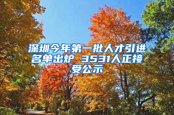 深圳今年第一批人才引进名单出炉 3531人正接受公示