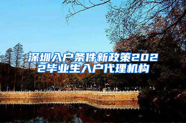 深圳入户条件新政策2022毕业生入户代理机构