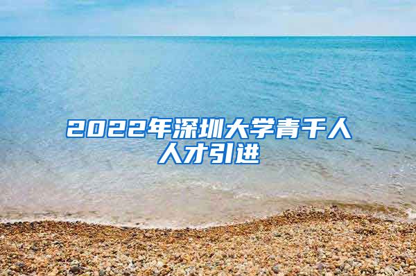 2022年深圳大学青千人人才引进
