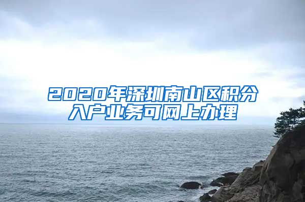 2020年深圳南山区积分入户业务可网上办理