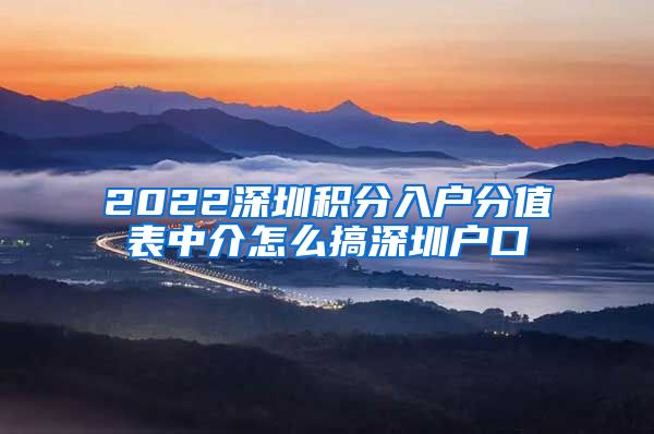 2022深圳积分入户分值表中介怎么搞深圳户口