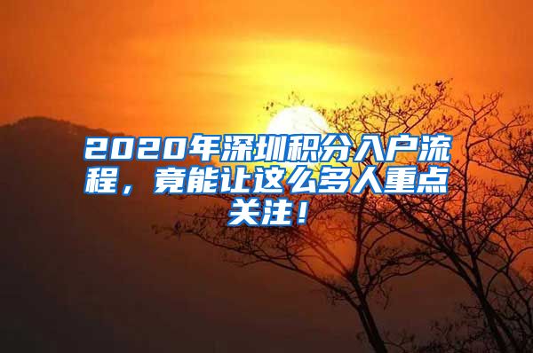 2020年深圳积分入户流程，竟能让这么多人重点关注！